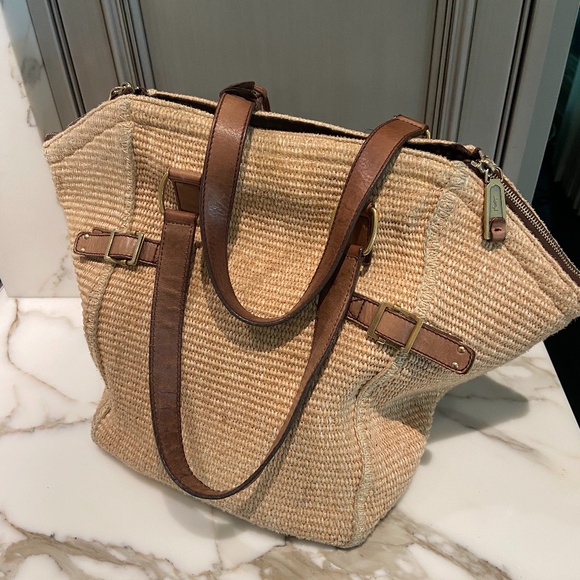 saint laurent straw tote